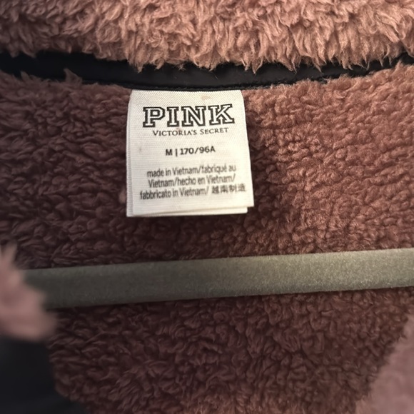 PINK Victoria Secret Sherpa Fleece Pullover Jacket Teddy Half Zip *M* - Picture 2 of 3